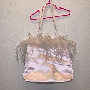 Nordstrom light pink feathers beautiful handbag